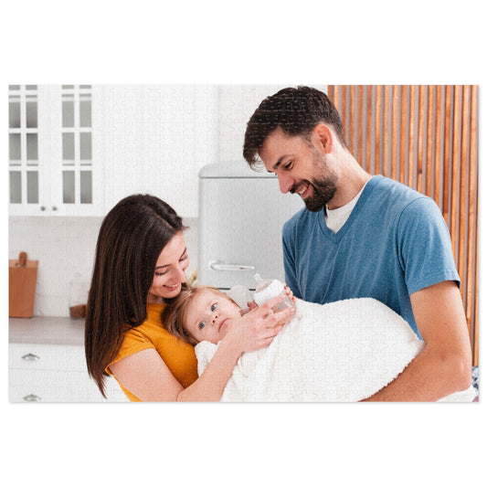 Family Photo Jigsaw Puzzle with Tin, Custom Picture Puzzle Keepsake, Personalized Family & Couples Gift