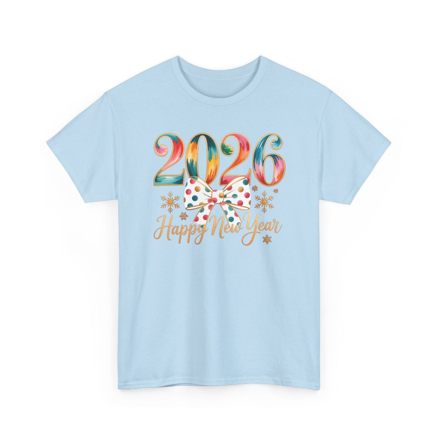 2026 Happy New Year Shirt, Colorful Bow New Year Tee, New Year Outfit, Cute NYE Party T-Shirt, 2026 Celebration Graphic Tee, New Year Gift