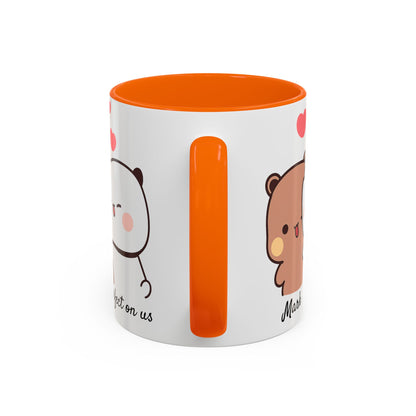 Personalized Dudu Bubu Mug | Cute Bear Coffee Cup | Color Handle Mug | Birthday Christmas Gift | Funny Mug for Her Him Valentine Gift