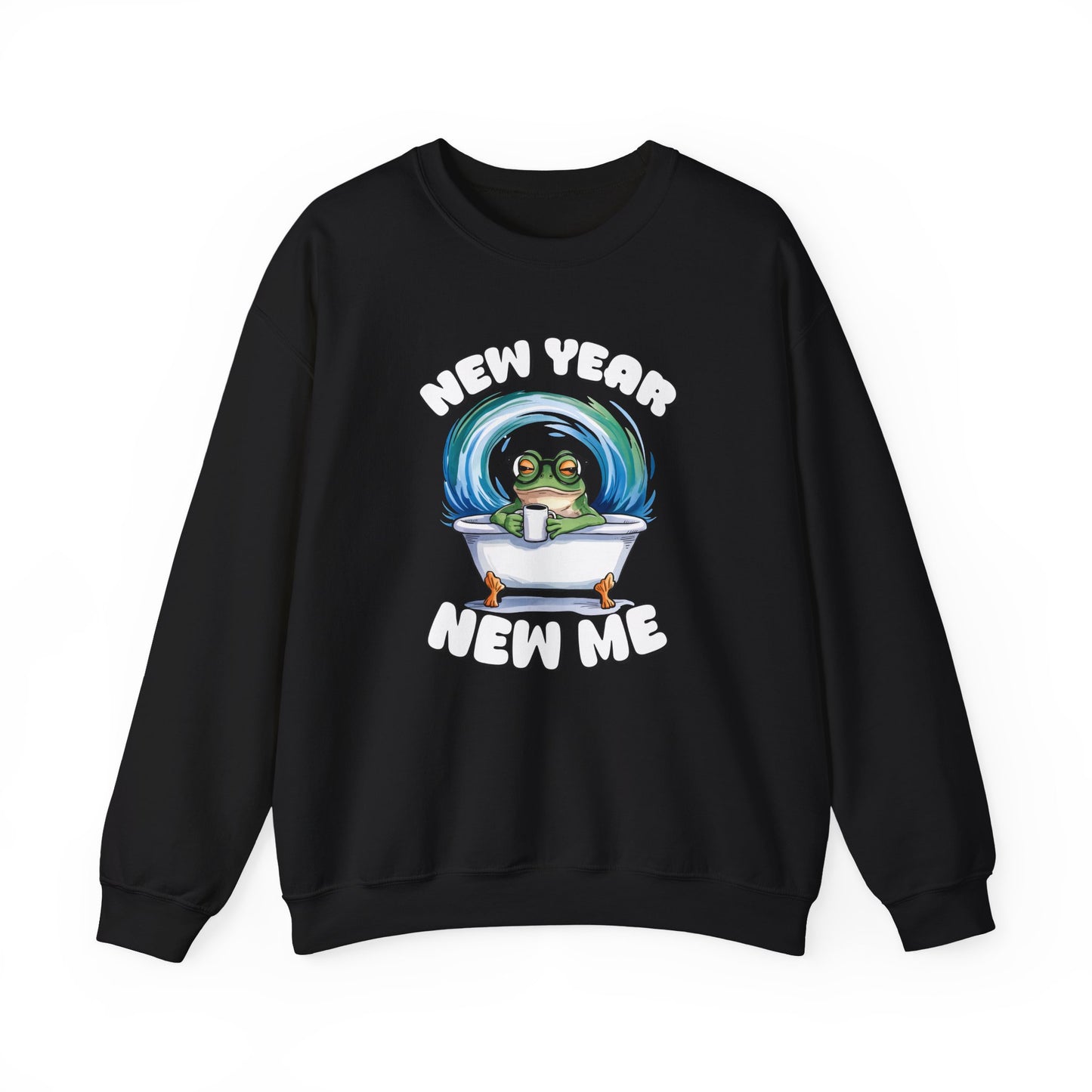 New Year New Me Frog Sweatshirt, Funny New Year Shirt, Happy New Year 2026 Sweatshirt, Cute Frog Coffee Pullover, 2026 Trendy Sweatshirt