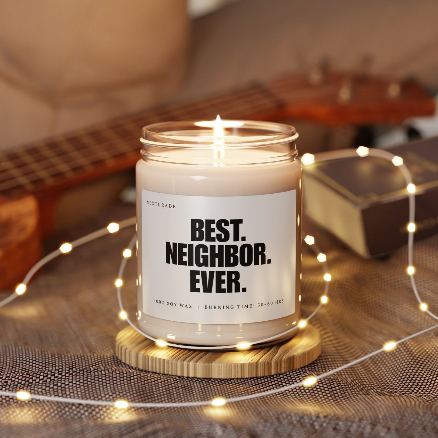Best Neighbor Ever Soy Candle | Thank You Neighbor Gift | Housewarming & Appreciation Gift | Home Décor Candle