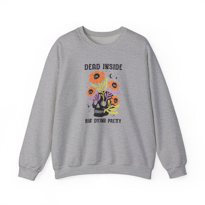 Whimsical Skull Sweatshirt, Cozy Gothic Sweatshirt, Funny Graphic Crewneck, Edgy Gift for Her, Casual Fall Fashion