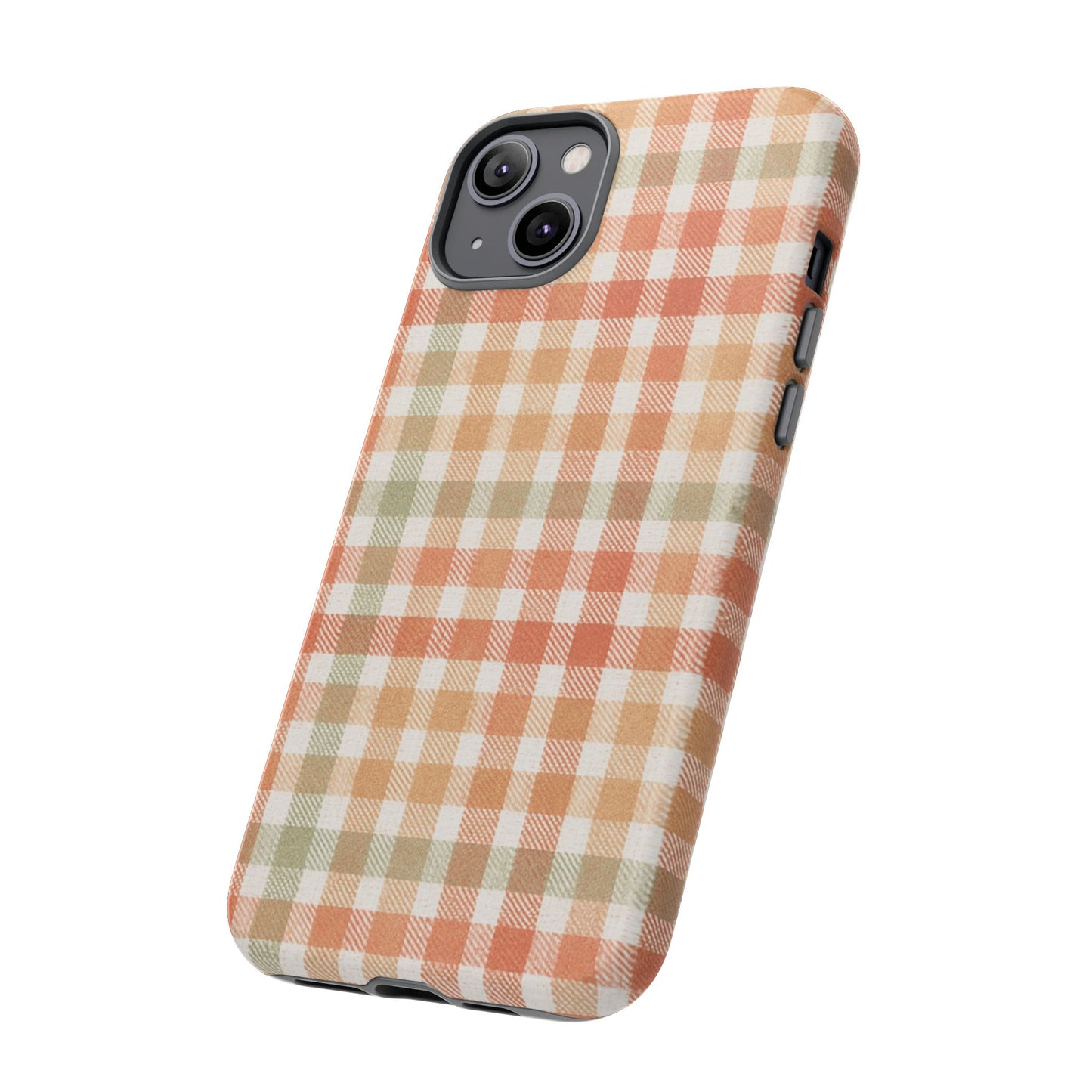 Boho Checkered Phone Case | Neutral Aesthetic Plaid Case | Retro Minimalist Check Design | iPhone Cover | Samsung Cover