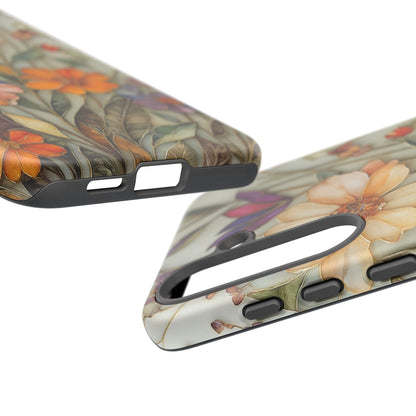 Phone case For iPhone & Samsung, Wildflower Mosaic MagSafe iPhone Case: Botanical Floral Design iPhone