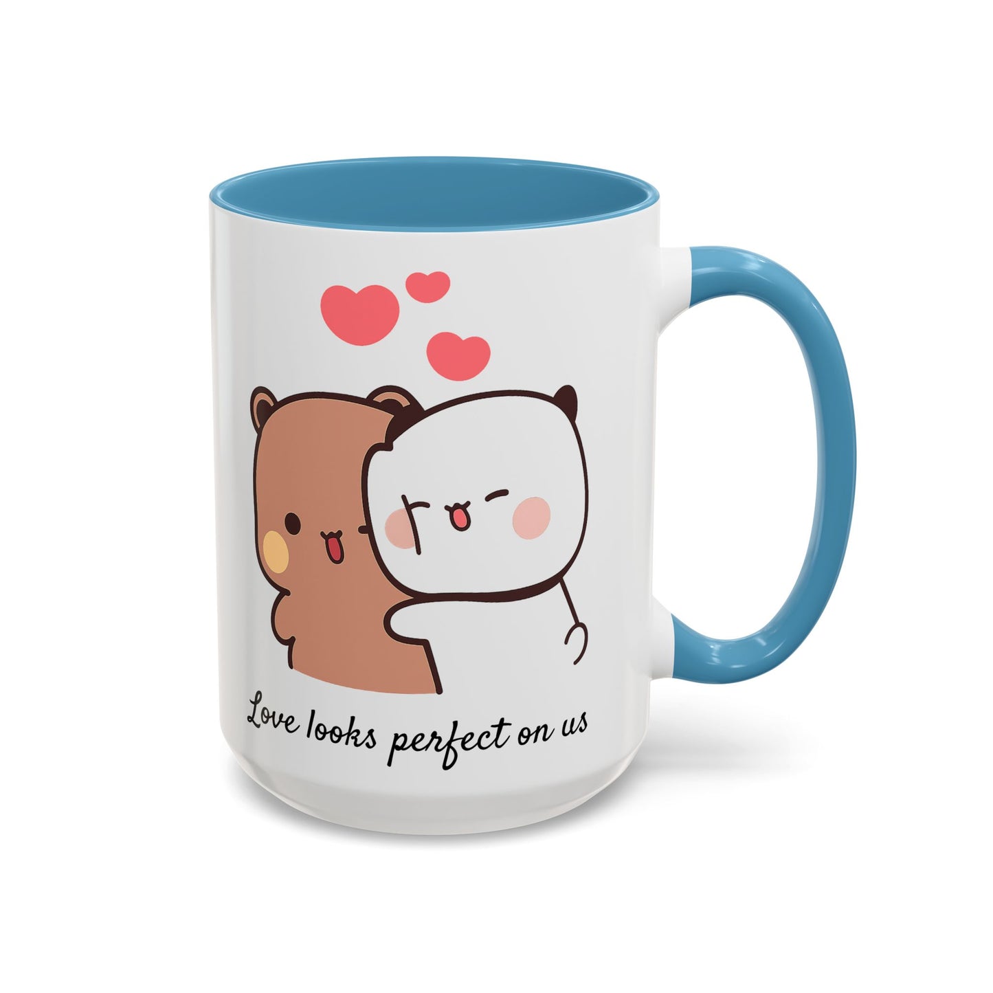 Personalized Dudu Bubu Mug | Cute Bear Coffee Cup | Color Handle Mug | Birthday Christmas Gift | Funny Mug for Her Him Valentine Gift