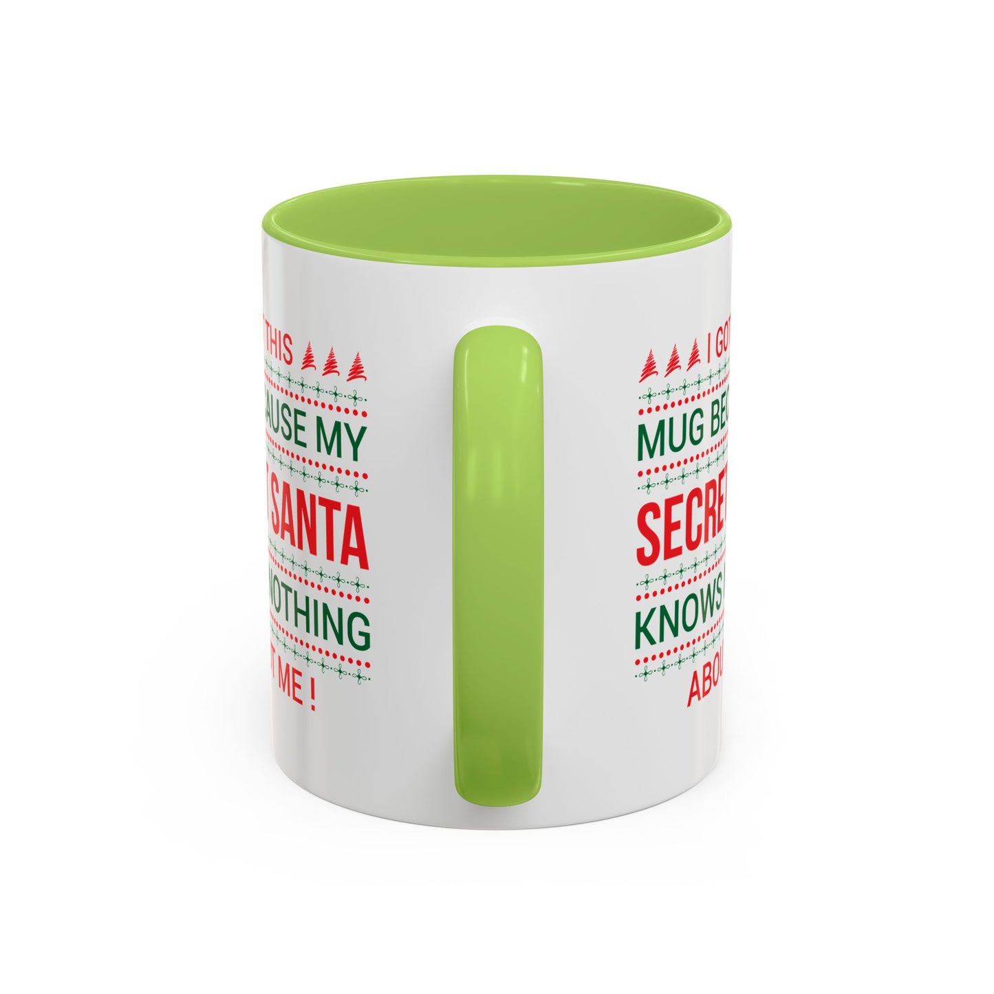 Personalized Secret Santa Accent Coffee Mug, Holiday Gift, Funny Christmas Mug, Unique Office Secret Santa Gift, Custom Drinkware