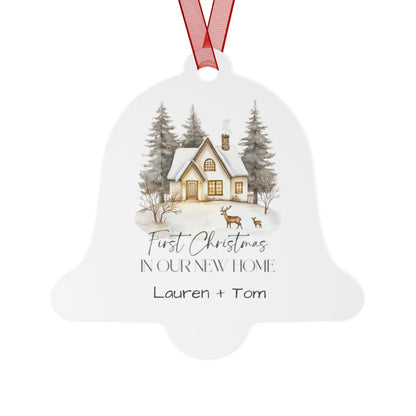 Personalized Christmas Ornaments, First Christmas in Our New Home, Ceramic Christmas Decor, Gift for Couples, Family Keepsake