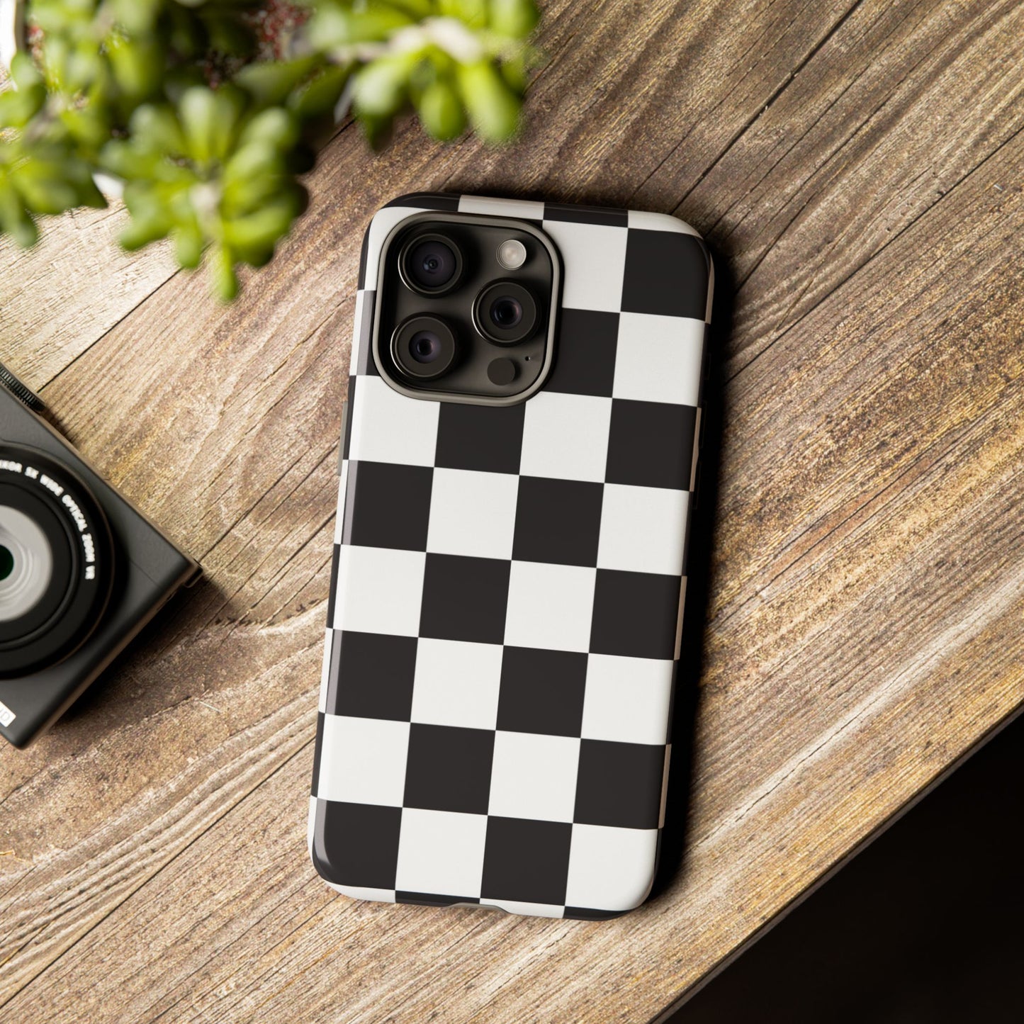Black and White Checker iPhone Case, Stylish iPhone Cover for Teens, Holiday Gift, Unique Mobile Accessories, Tough Protection