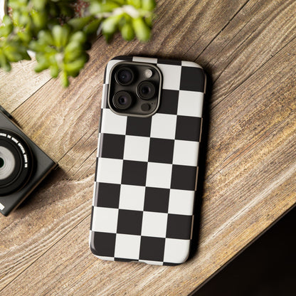 Black and White Checker iPhone Case, Stylish iPhone Cover for Teens, Holiday Gift, Unique Mobile Accessories, Tough Protection