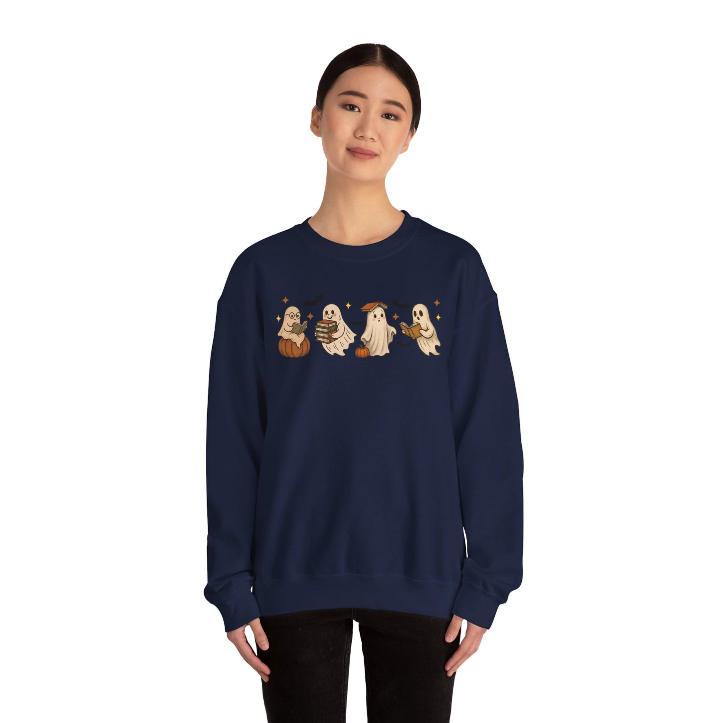 Ghostly Friends Crewneck Sweatshirt, Halloween Ghost Sweatshirt, Halloween Sweatshirt, Unisex Sweatshirt, Cozy Crewneck, Fall Fashion