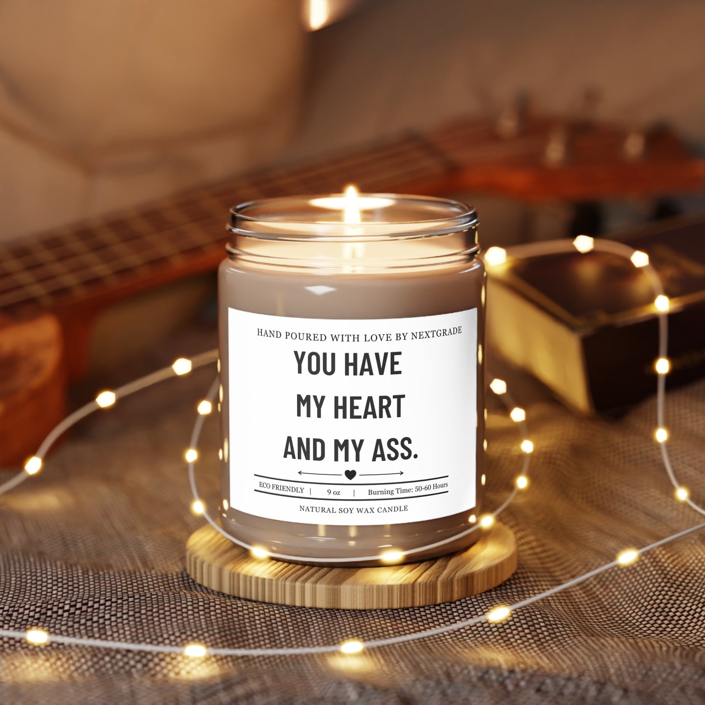 You Have My Heart and My Ass Candle, Funny Couples Gift, Romantic Humor Soy Candle 9oz, Valentine's Day Gift, Anniversary Gift