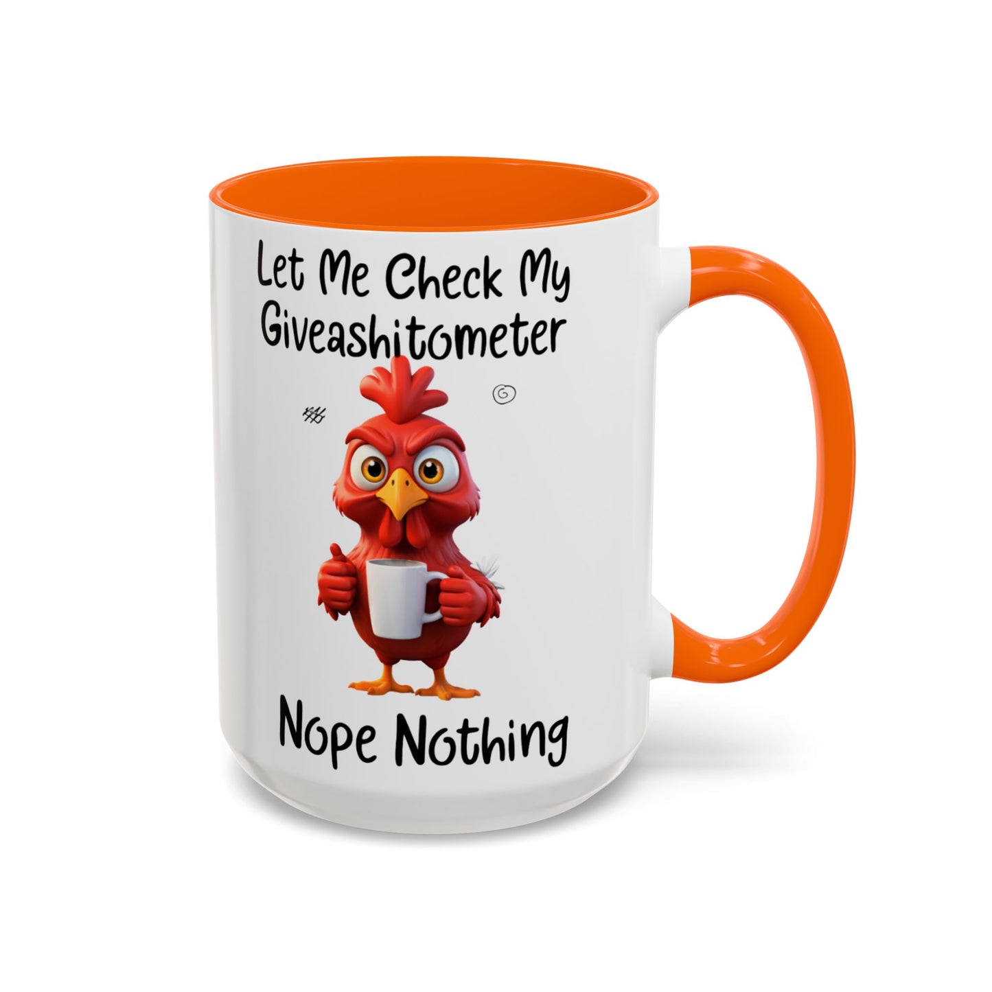Funny Giveashitometer Mug | Sarcastic Coffee Mug with Rooster | Sassy Office Mug | Gift for Coworkers Friends