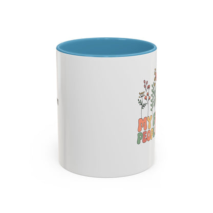 Personalized Floral Accent Mug, My Favorite People Call Me Coffee Cup, Perfect Gift for Friends, Family, Birthdays, Home Décor