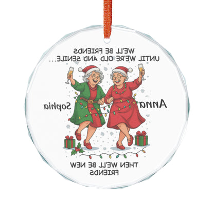 Personalized Best Friends Christmas Ornament Old  Senile Ornament Funny Bestie Gift for Women Best Friend Keepsake 2025 BFF Holiday Decor