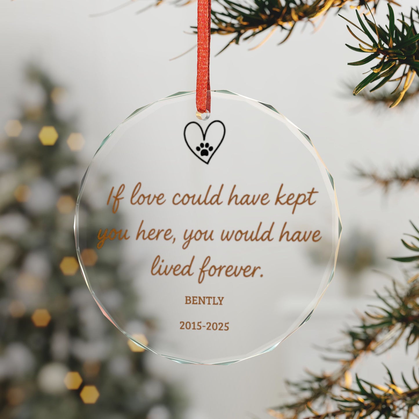 Custom If Love Could Have Kept You Here Pet Memorial Ornament Sympathy Gift for Dog or Cat Loss, Sympathy Gift, Loss of Pet Remembrance