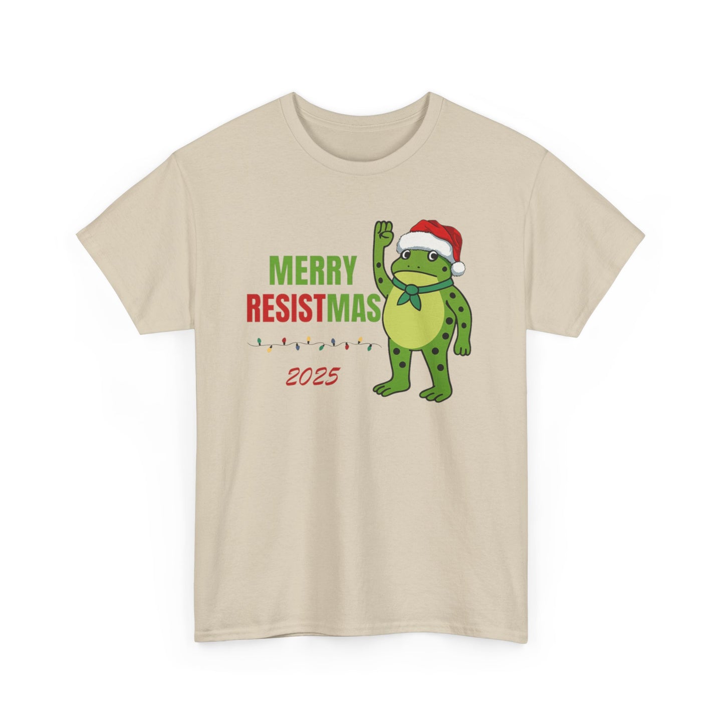 Merry Resistmas 2025 Tee, Funny Holiday T-Shirt, Christmas Gift, Unisex Cotton Top, Trendy Party Apparel, 2025 Celebratory Wear