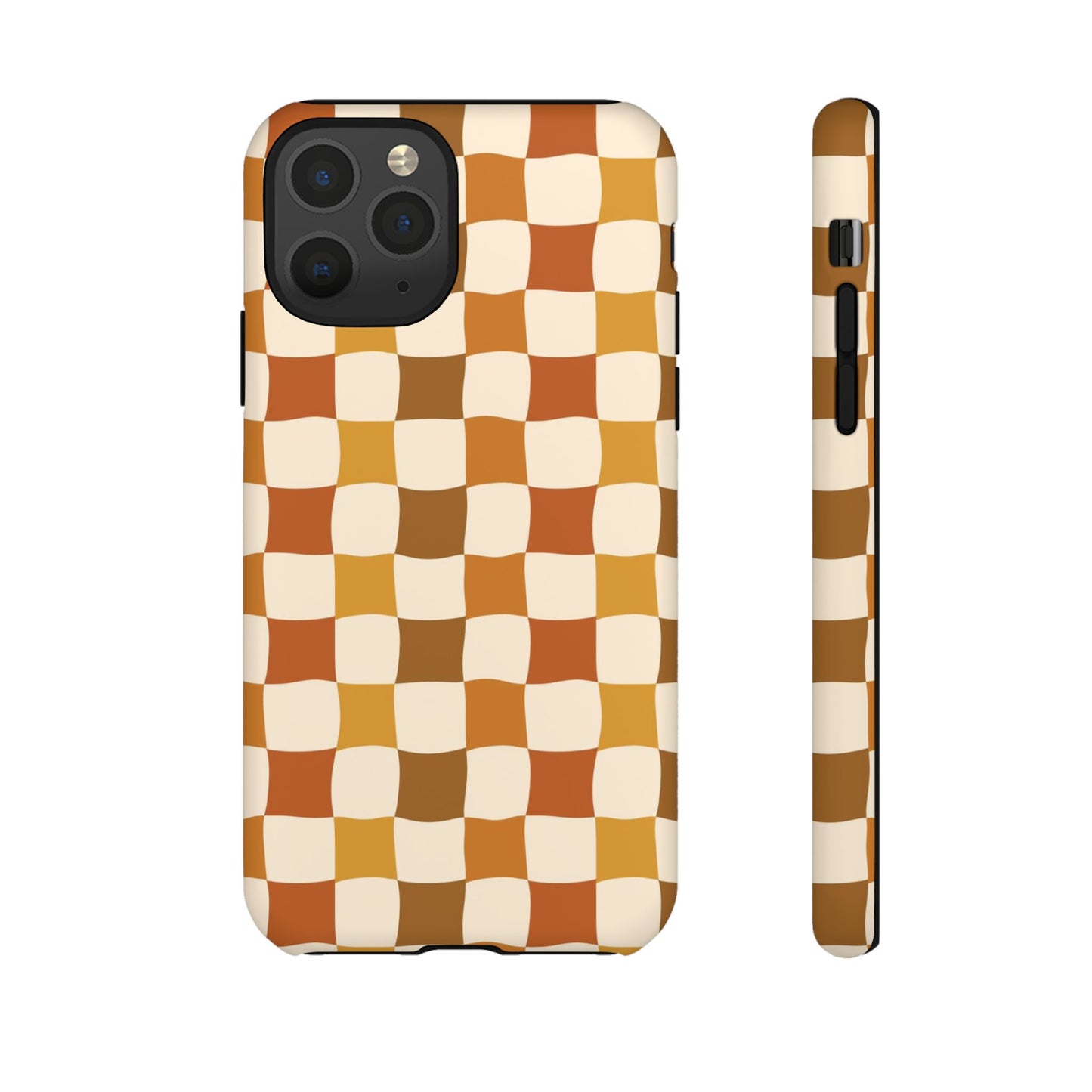 Boho Checked Phone Case, Checkerboard Design, Durable Protection, Phone Cover, Phone case For iPhone and Samsung, Trendy Phone Cover
