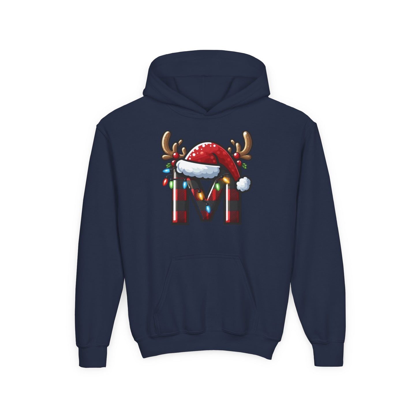 Personalized Festive Reindeer Hoodie for Kids, Christmas Sweatshirt hoodie, Holiday Gift, Cozy Winter Attire, Personalized Youth Hoody