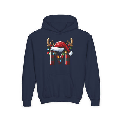 Personalized Festive Reindeer Hoodie for Kids, Christmas Sweatshirt hoodie, Holiday Gift, Cozy Winter Attire, Personalized Youth Hoody