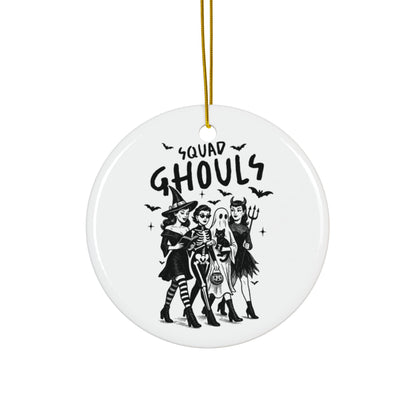 Personalized Squad Ghouls Halloween Ornaments, Double Sided Ceramic Ornament, Fall Decor, Halloween Gifts, Party Favors