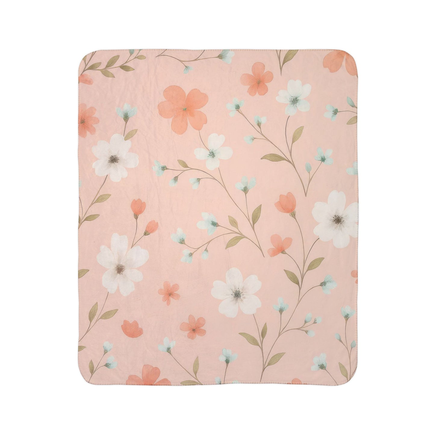 Cozy Floral Blanket, Soft Throw for Home, Gift for Her, Couch Decor, Nursery Blanket, Wedding Gift, Fleece Sherpa Blanket, Warm Winter