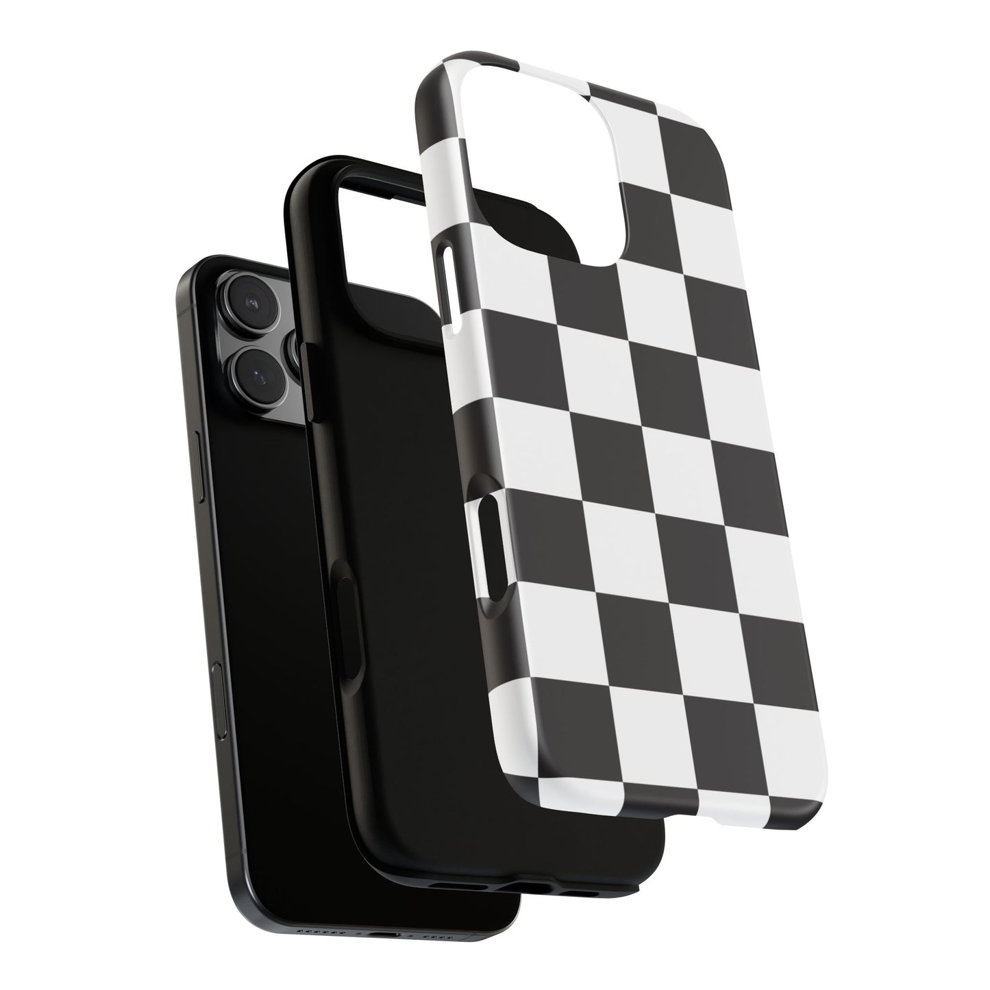 Black and White Checker iPhone Case, Stylish iPhone Cover for Teens, Holiday Gift, Unique Mobile Accessories, Tough Protection