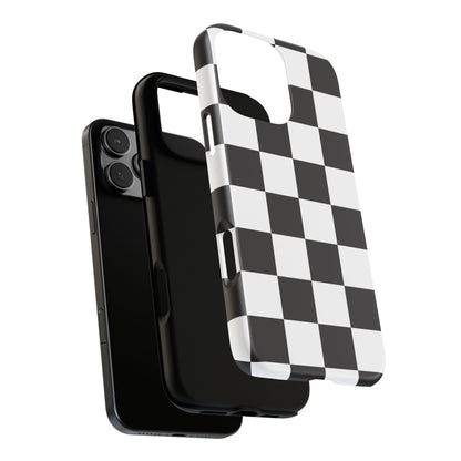 Black and White Checker iPhone Case, Stylish iPhone Cover for Teens, Holiday Gift, Unique Mobile Accessories, Tough Protection