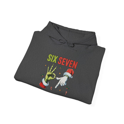 Funny Six Seven Christmas Hoodie | Santa Hands Holiday Pullover | Unisex Cozy Christmas Sweatshirt | Funny Holiday Gift for Men Women