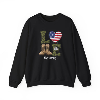 Love Our Veterans sweatshirt | Gift For Veteran | Veteran Sweatshirt | Gift For Dad | military boots American flag camouflage