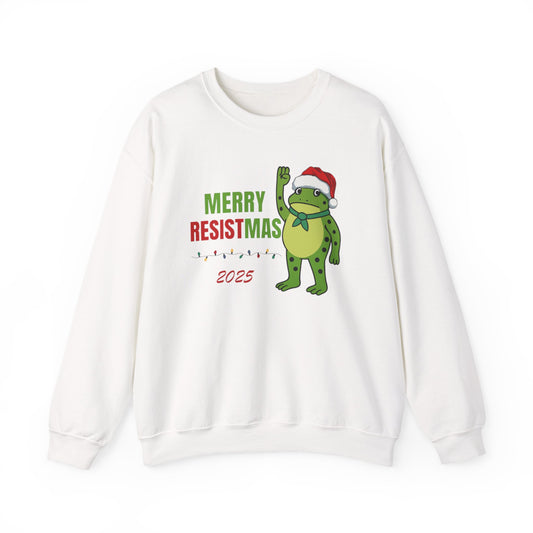 Merry Resistmas 2025 Crewneck Sweatshirt - Unisex Holiday Gift, Christmas Sweater, Funny Sweatshirt, Winter Apparel, Seasonal Fashion