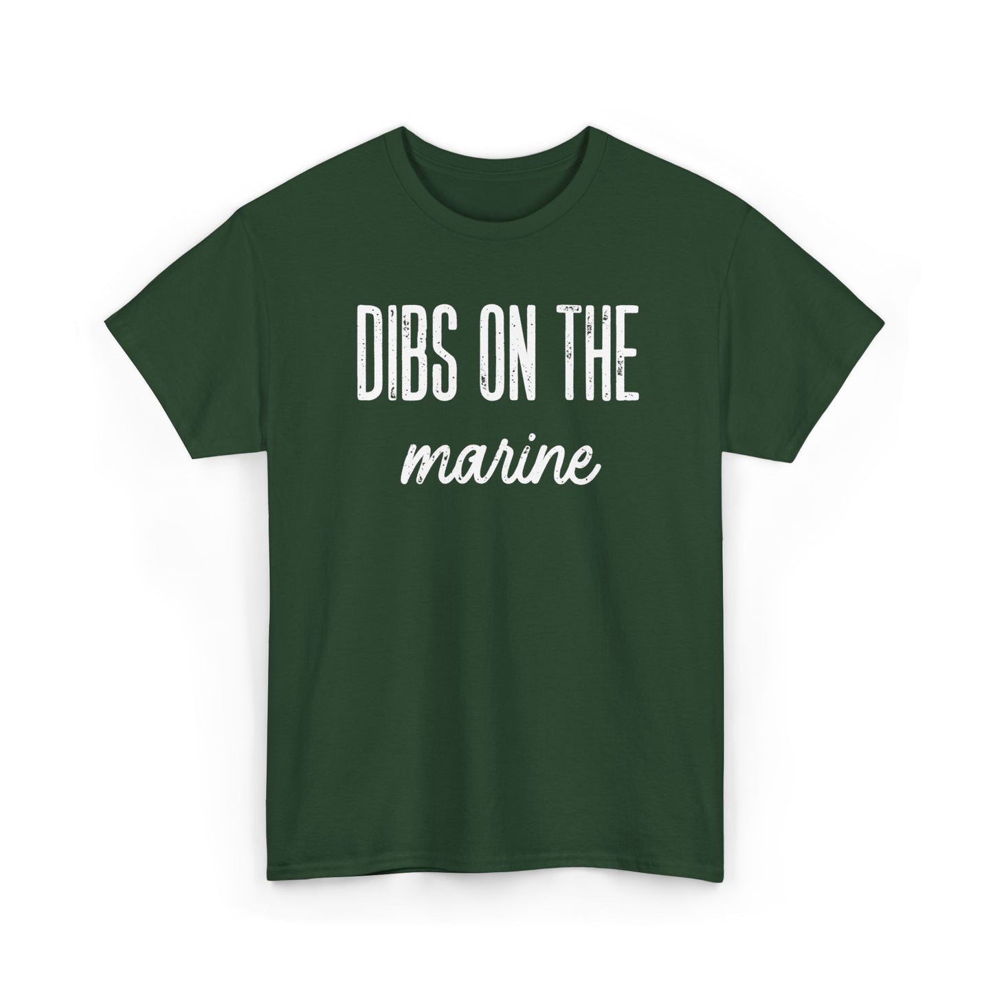 Dibs On The Marine T-Shirt | Military Phrase Tee, Marine Support Shirt, Minimal Typography Unisex Cotton Tee