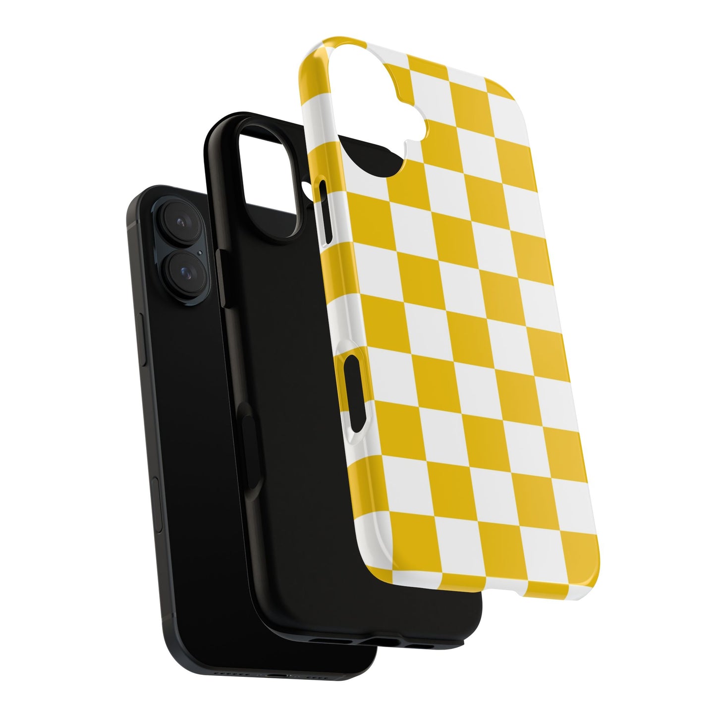 Yellow Checkered Phone Case - iPhone 17 Pro, 17, 16, 15, 14, 13, 12, 11, X, XR, XS MAX, Gift for Friends