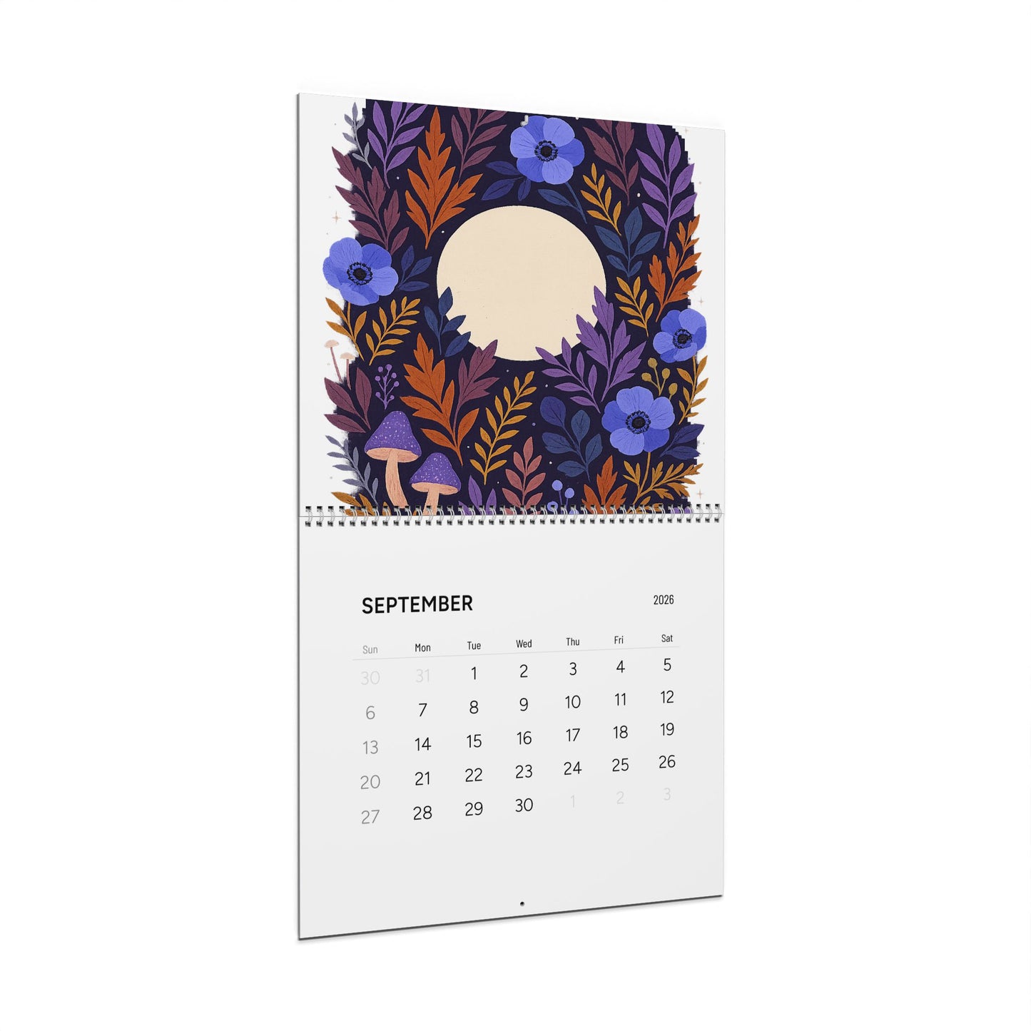 2026 Wall Calendar, Mystical Botanical Art Planner, Monthly Illustrated Calendar, Nature-Inspired Home Office Decor Gift