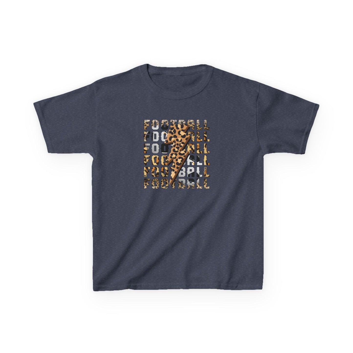 Leopard Lightning Football Kids T-Shirt, Youth Football Graphic Tee, Bold Game Day Shirt for Boys and Girls, Football world Cup  2026 shirt