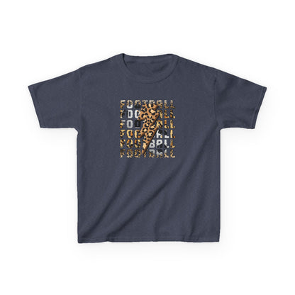 Leopard Lightning Football Kids T-Shirt, Youth Football Graphic Tee, Bold Game Day Shirt for Boys and Girls, Football world Cup  2026 shirt