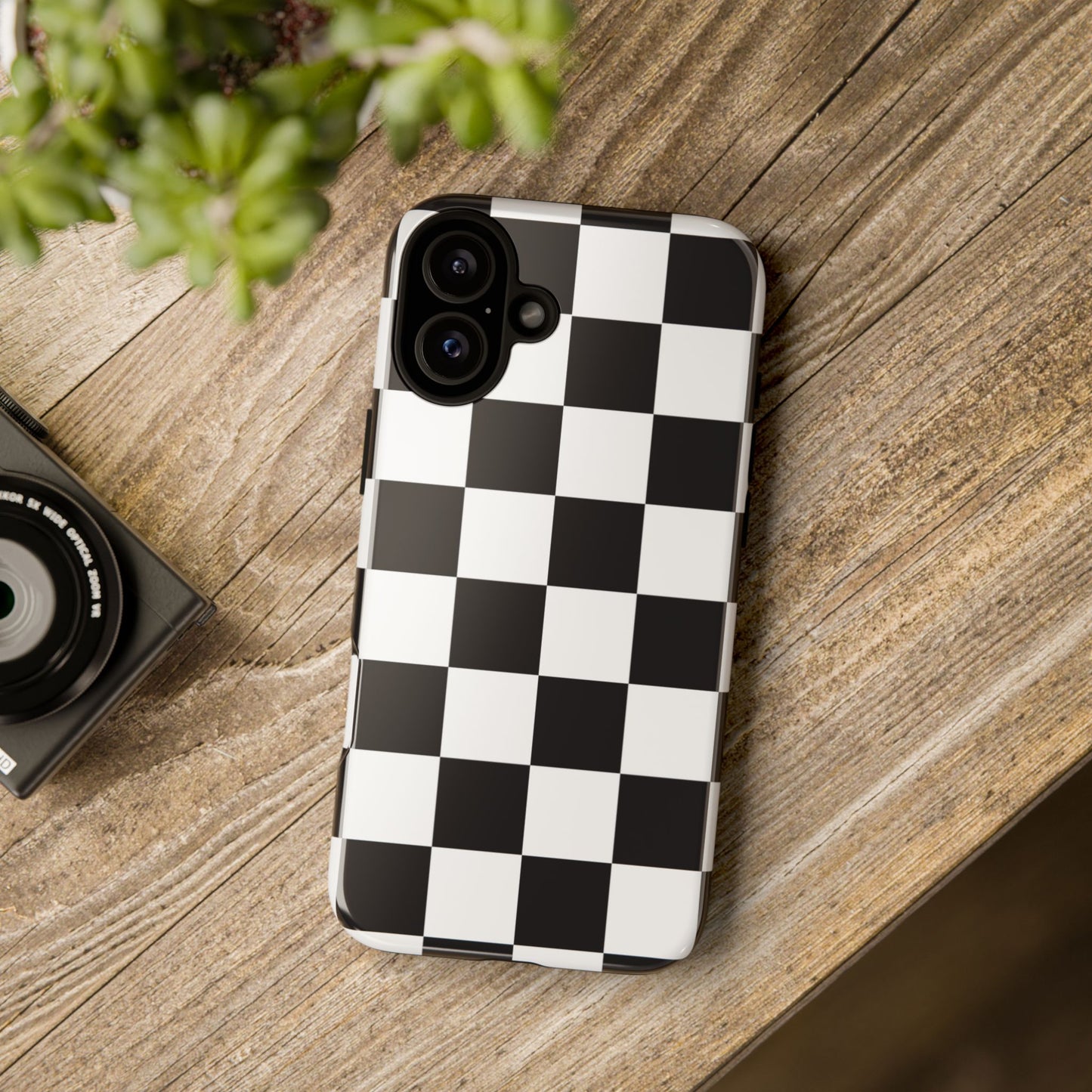 Black and White Checker iPhone Case, Stylish iPhone Cover for Teens, Holiday Gift, Unique Mobile Accessories, Tough Protection