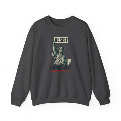 Statue of Liberty Resist Hands Off! Sweatshirt | Resist Hands Off Sweatshirt | Womens Rights Equality Sweater | Social Justice Activism Gift