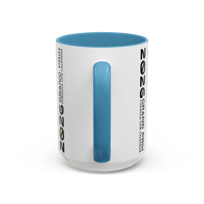 2026 Grand Prix Calendar Mug, Formula 1 Accent Coffee Mug, F1 Circuit Icons Cup, Motorsport Fan Gift, Racing Calendar Ceramic Mug