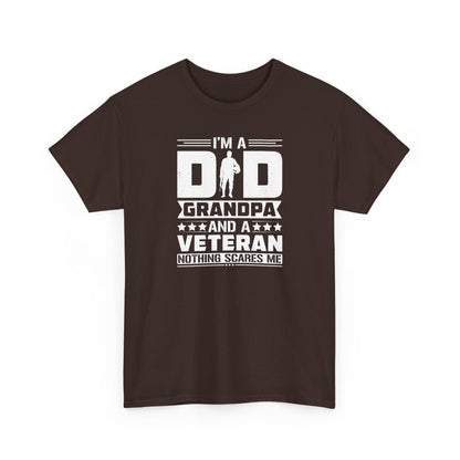 Funny Veteran Grandpa Cotton T-Shirt, Perfect Gift for Father's Day, Military Families, Memorial Day, Patriotic Shirt, Military Pride