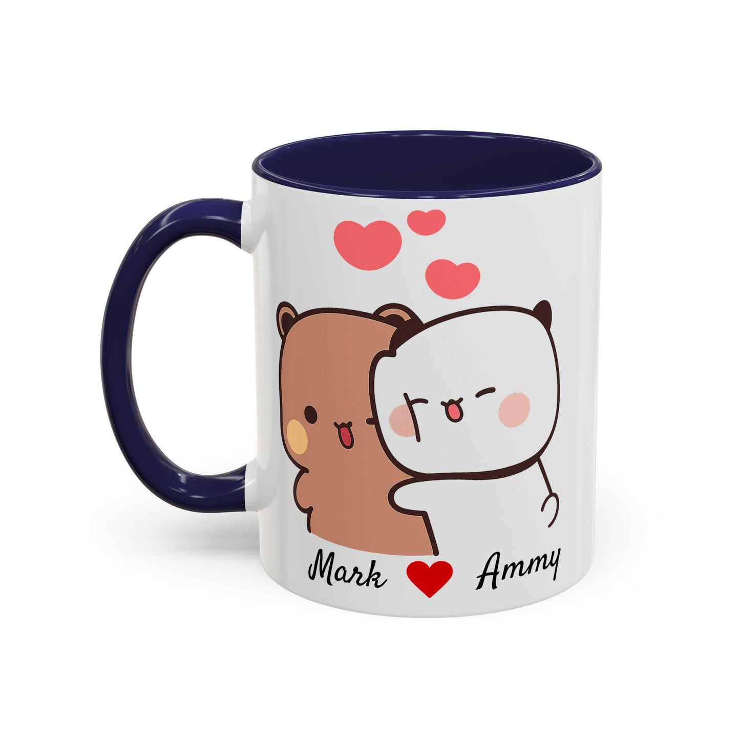 Personalized Dudu Bubu Mug | Cute Bear Coffee Cup | Color Handle Mug | Birthday Christmas Gift | Funny Mug for Her Him Valentine Gift