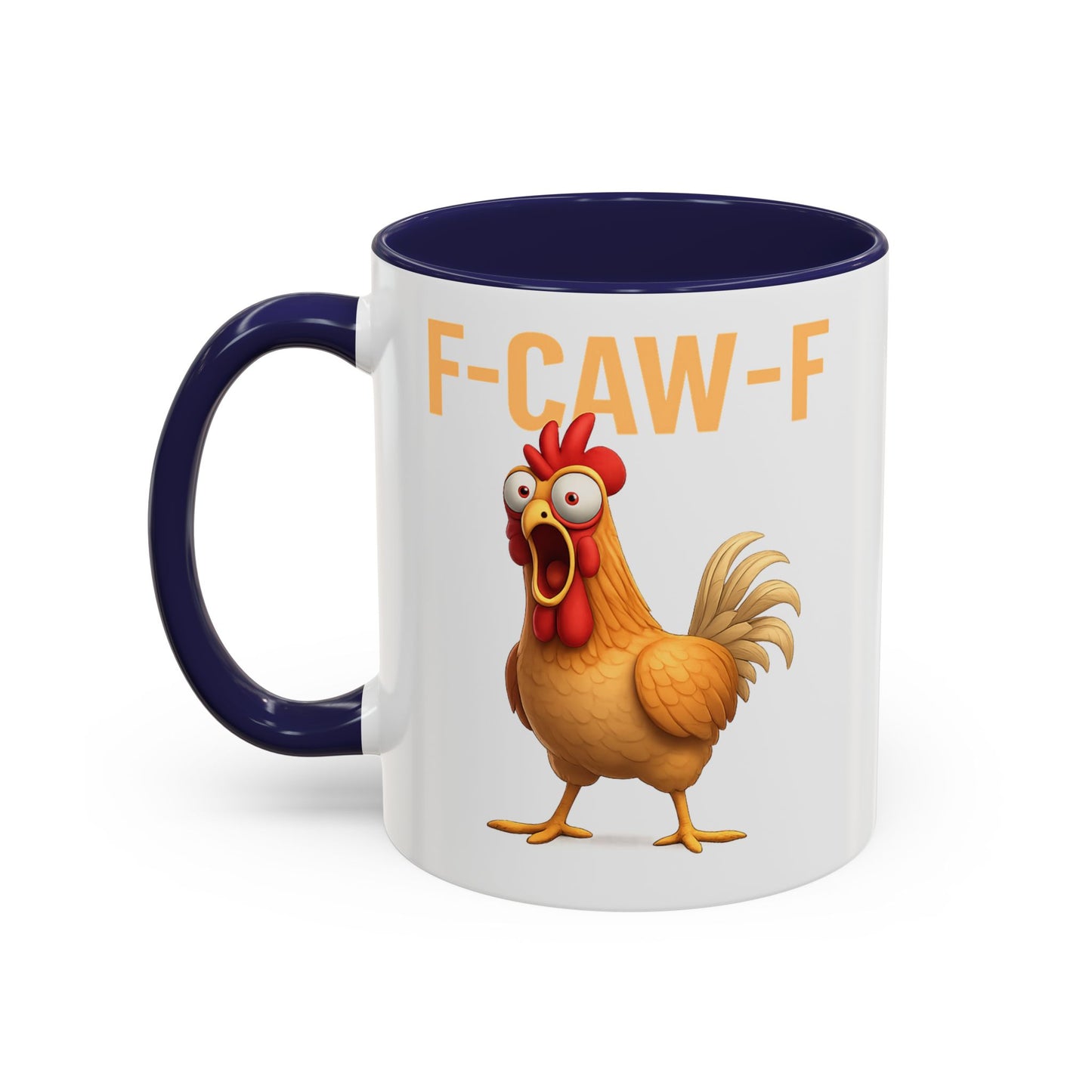 Funny Rooster Mug F-CAW-F Chicken Coffee Mug, Adult Humor Farm Animal Cup, Chicken Meme Mug, Gag Gift 11oz 15oz