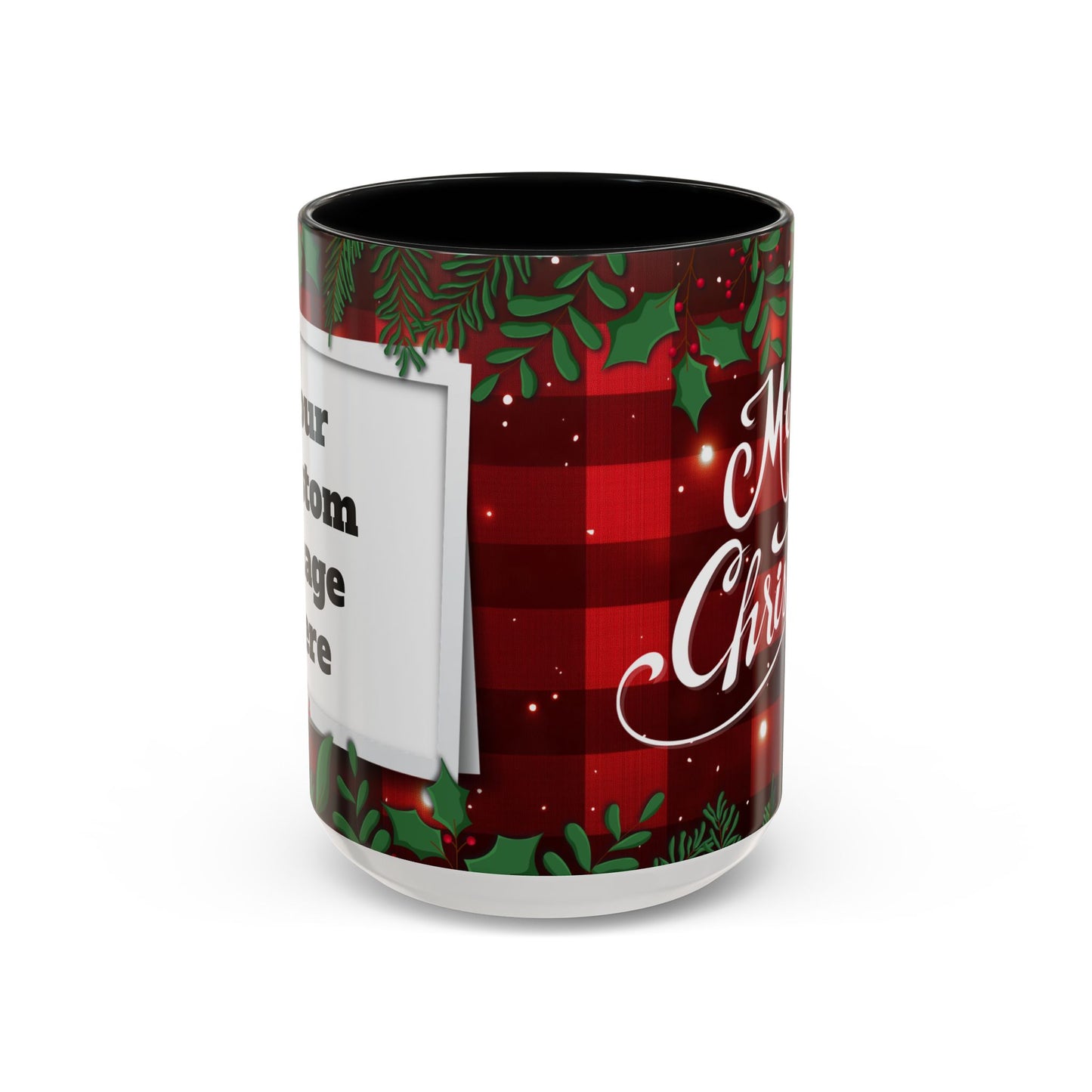 Personalized  Merry Christmas Accent Coffee Mug, Holiday Gift, Xmas Decor, Festive Beverage Cup, Custom Holiday Mug