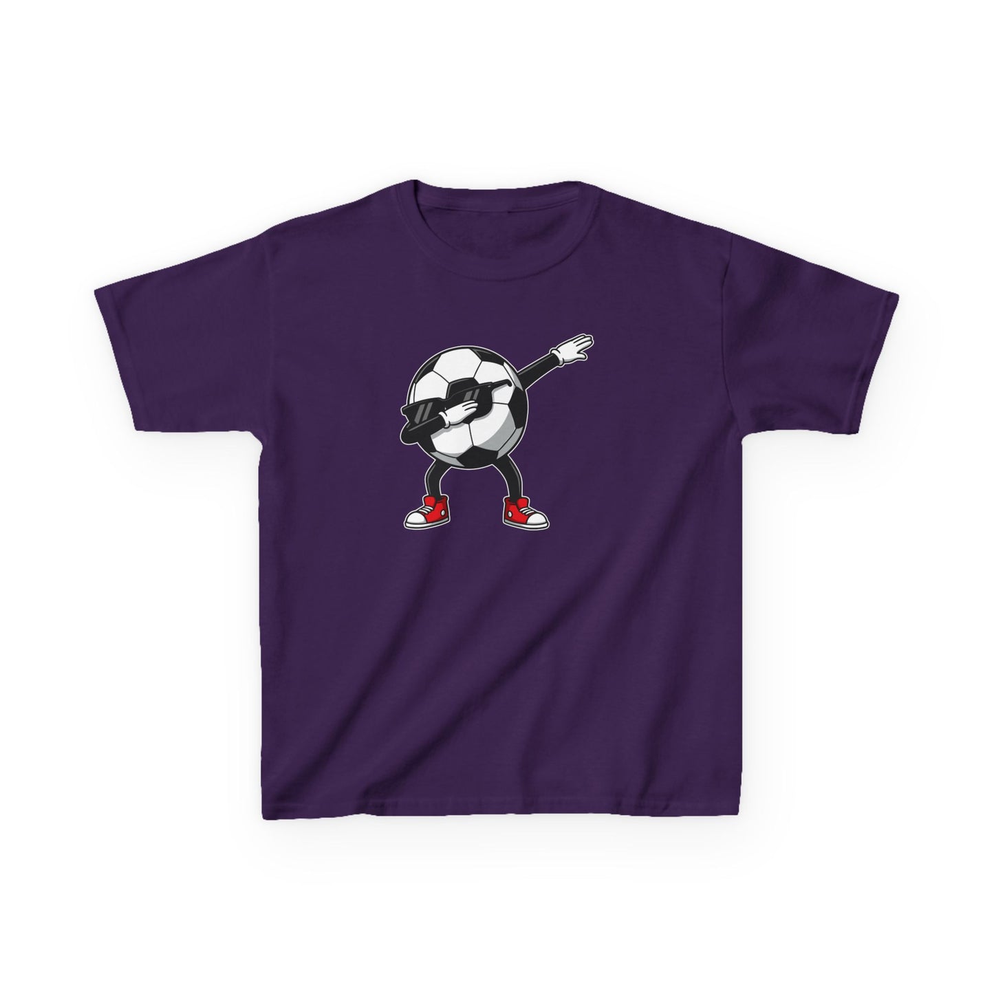 Dabbing Soccer Ball Kids T-Shirt, Cartoon Football Tee for Boys Girls, Sporty Youth Soccer Graphic Shirt, Football Fan shirt