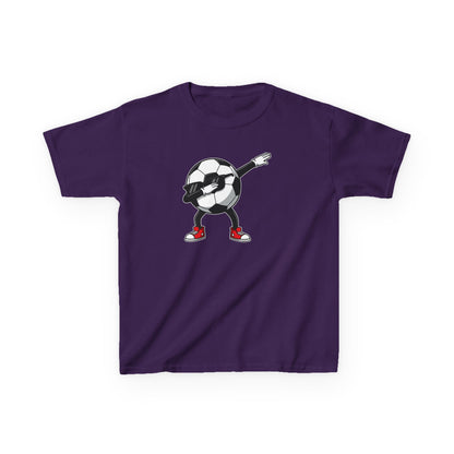 Dabbing Soccer Ball Kids T-Shirt, Cartoon Football Tee for Boys Girls, Sporty Youth Soccer Graphic Shirt, Football Fan shirt