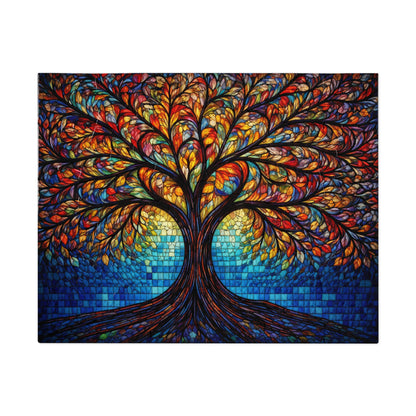 Tree of Life Jigsaw Puzzle, Colorful Stained Glass Mosaic Puzzle with Tin, Adult Puzzle Gift, Art Jigsaw