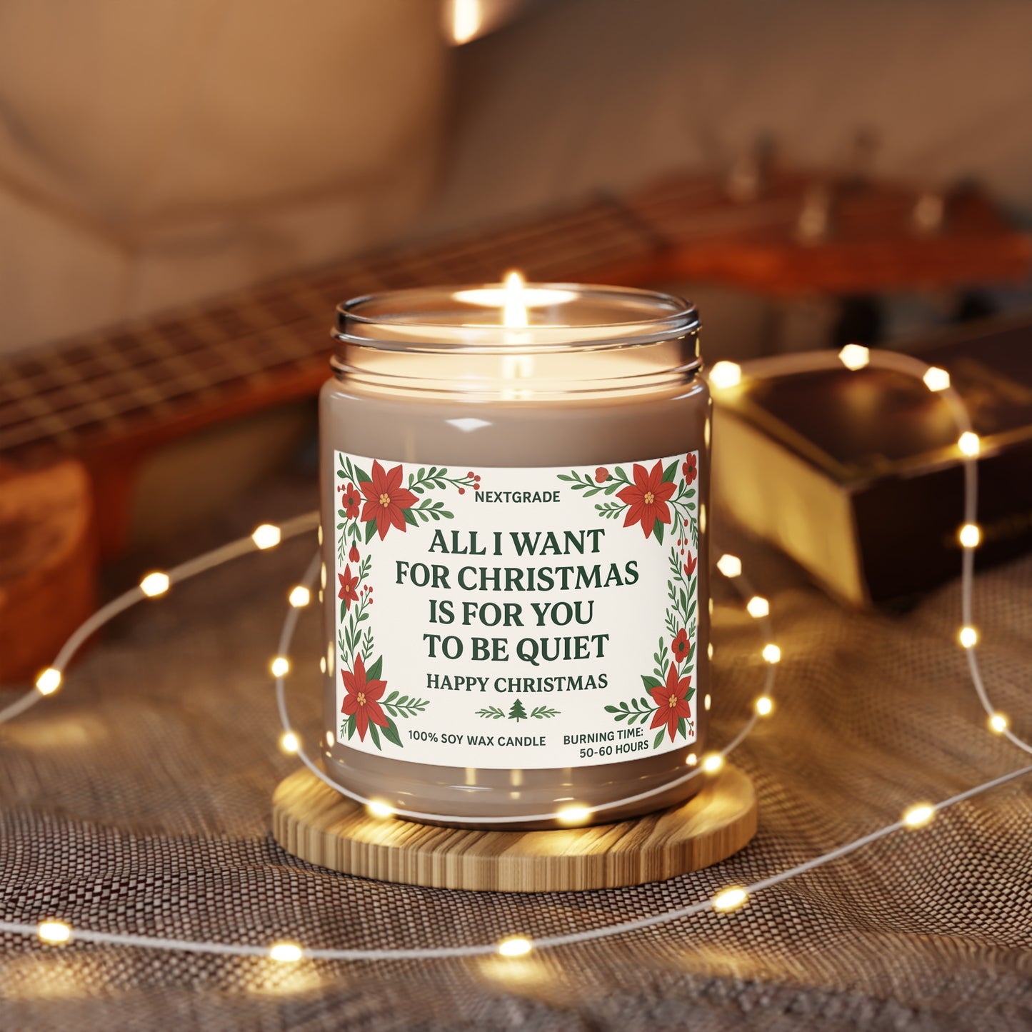 Christmas Scented Soy Candle, Funny Christmas Candle, Holiday Gift, Cozy Home Decor, Eco-Friendly Candle, Seasonal Fragrance