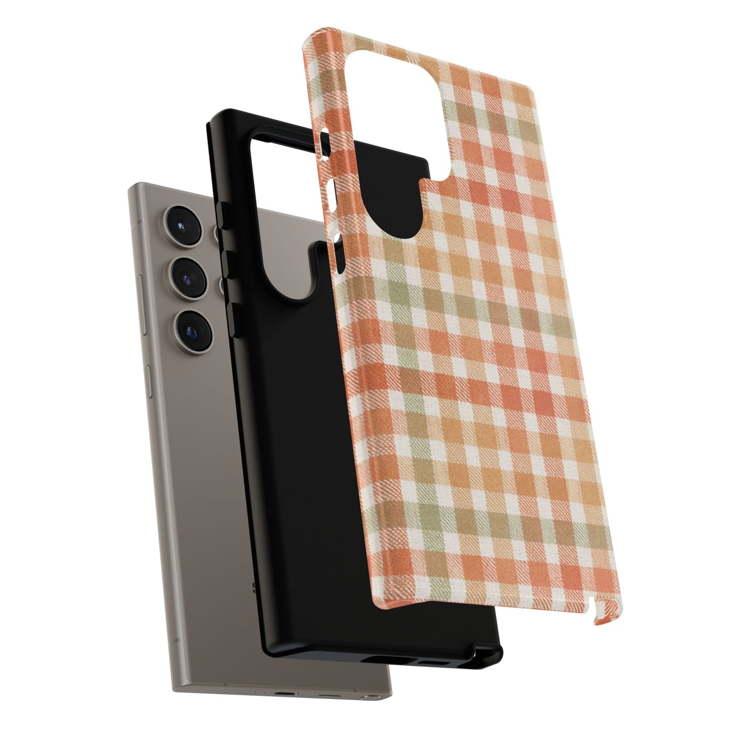 Boho Checkered Phone Case | Neutral Aesthetic Plaid Case | Retro Minimalist Check Design | iPhone Cover | Samsung Cover