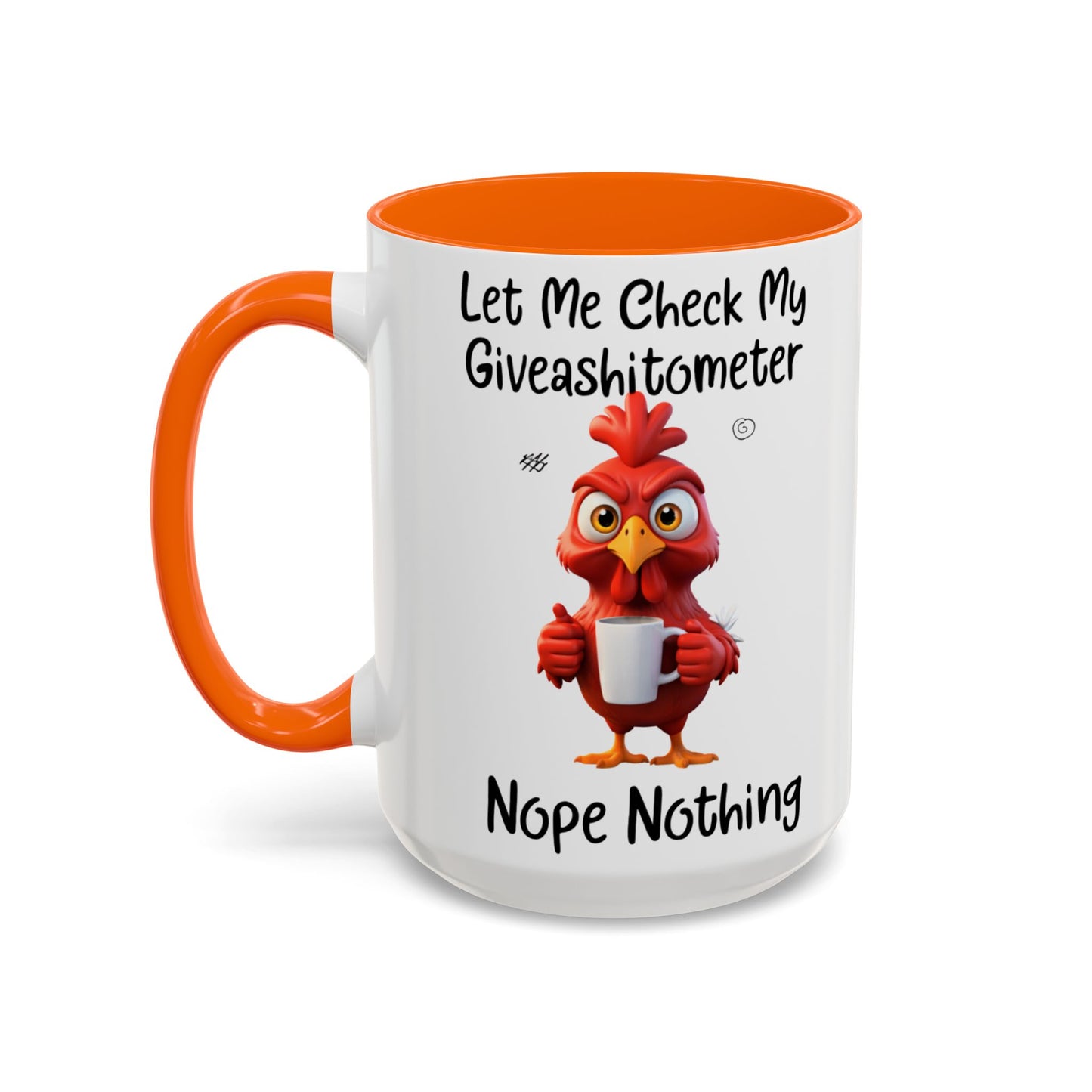 Funny Giveashitometer Mug | Sarcastic Coffee Mug with Rooster | Sassy Office Mug | Gift for Coworkers Friends