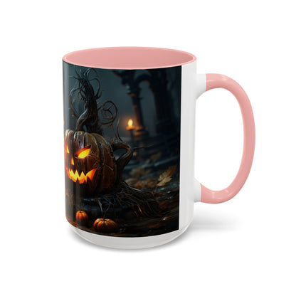Halloween Pumpkin Accent Coffee Mug, Spooky Decor for Fall, Perfect Gift for Halloween Lovers, Seasonal Drinkware, Gift for Halloween Day