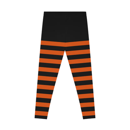 NEXTGRADE, Halloween Striped Leggings, Comfortable Workout Gear, Trendy Fashion, Fall Apparel, Perfect for Cozy Nights